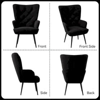 Chaise rembourrée en velours moderne