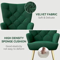 Chaise rembourrée en velours moderne