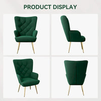 Chaise rembourrée en velours moderne