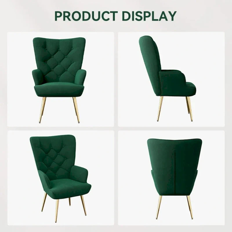 Chaise rembourrée en velours moderne