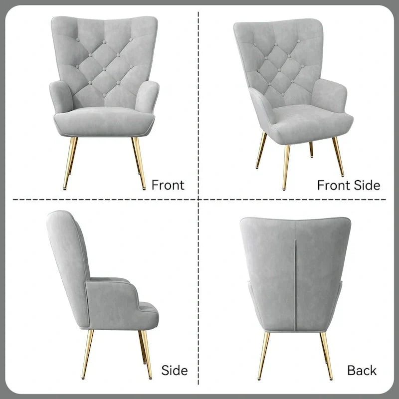 Chaise rembourrée en velours moderne