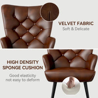 Chaise rembourrée en velours moderne