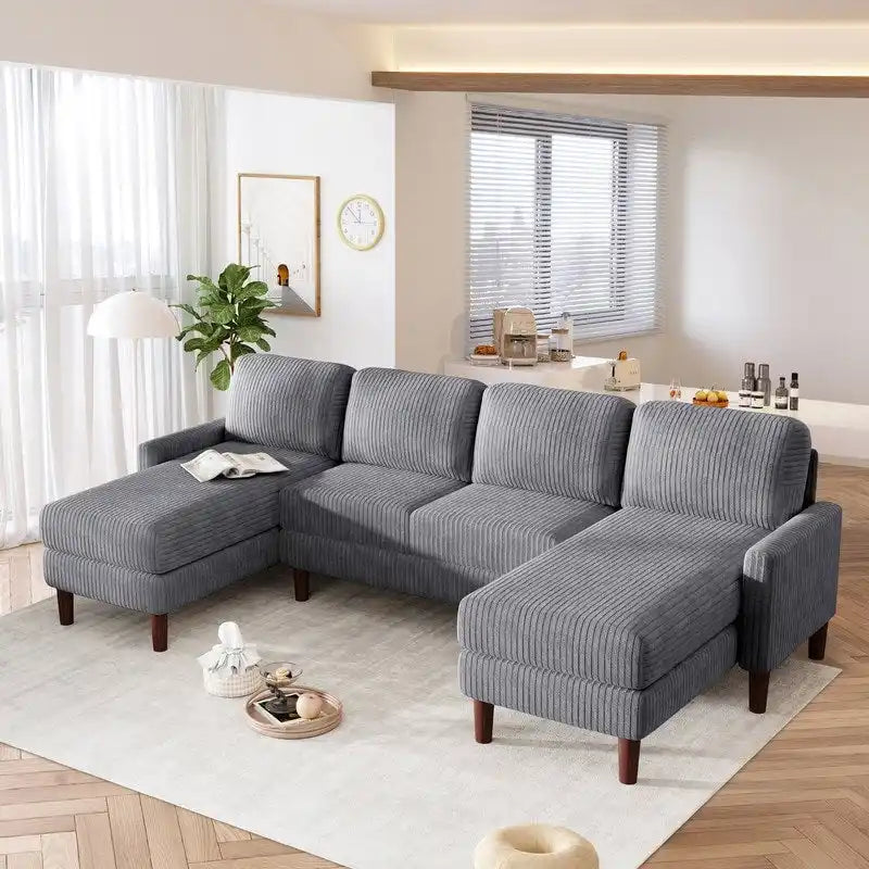 Canapé Modulable à Coussins en Forme de U pour Salons et Grands Espaces