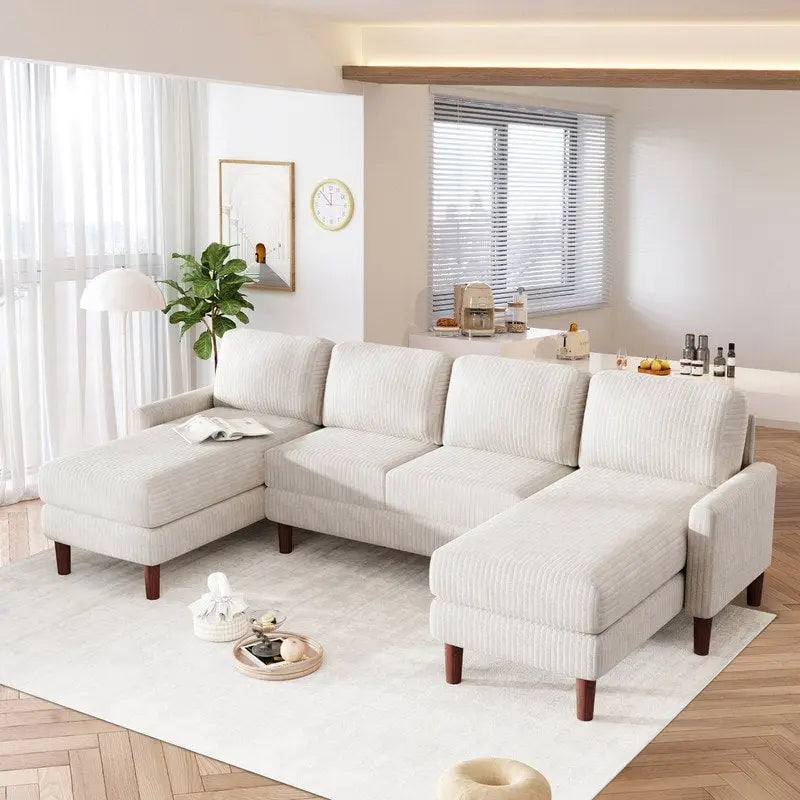Canapé Modulable à Coussins en Forme de U pour Salons et Grands Espaces