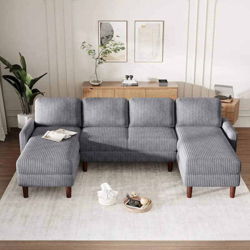 Canapé Modulable à Coussins en Forme de U pour Salons et Grands Espaces