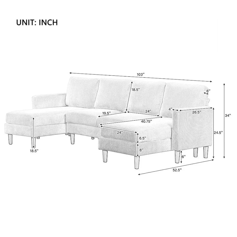 Canapé Modulable à Coussins en Forme de U pour Salons et Grands Espaces