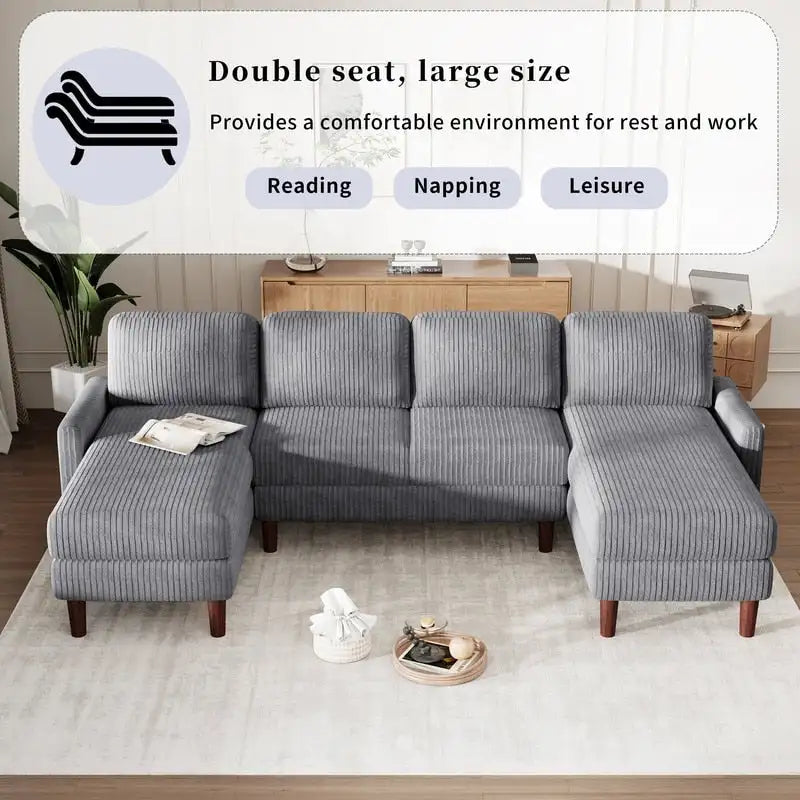 Canapé Modulable à Coussins en Forme de U pour Salons et Grands Espaces