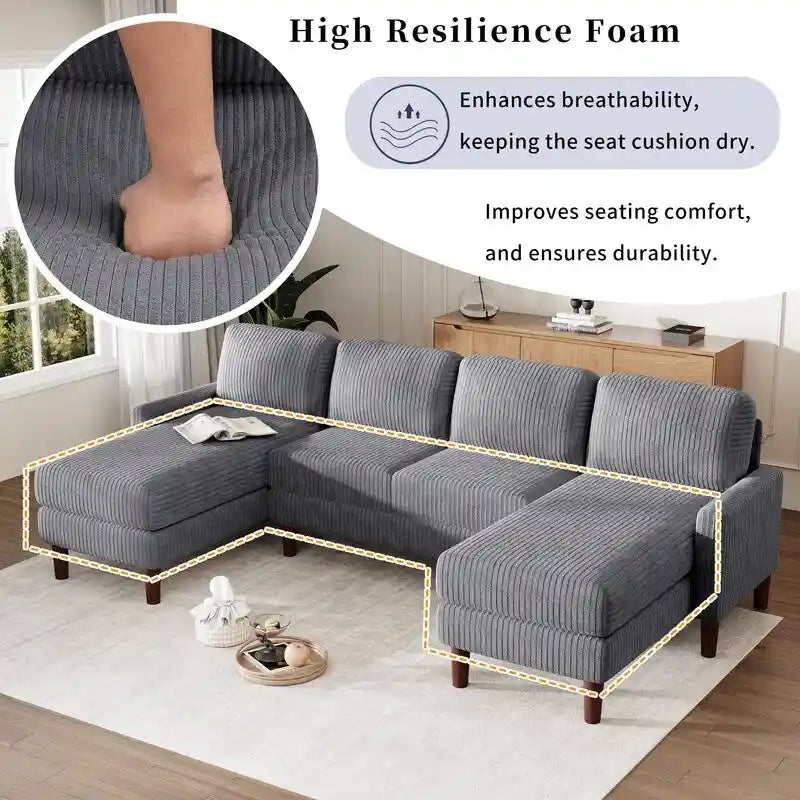 Canapé Modulable à Coussins en Forme de U pour Salons et Grands Espaces