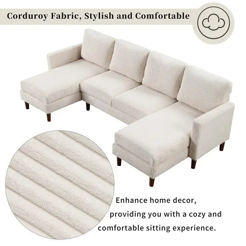 Canapé Modulable à Coussins en Forme de U pour Salons et Grands Espaces