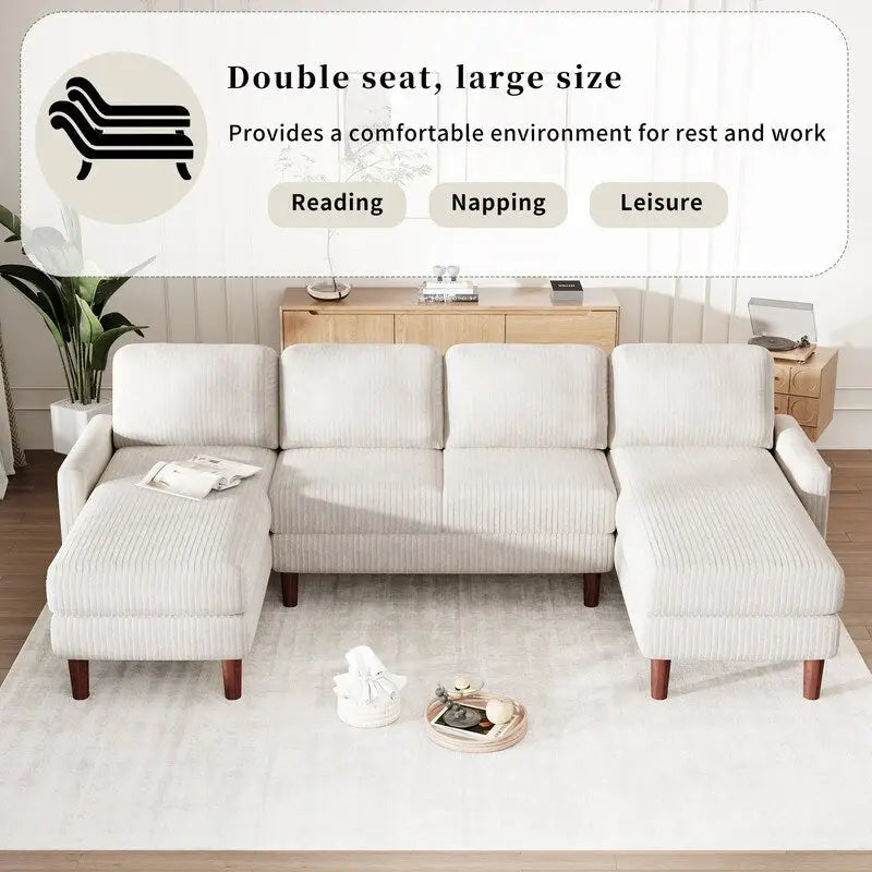 Canapé Modulable à Coussins en Forme de U pour Salons et Grands Espaces