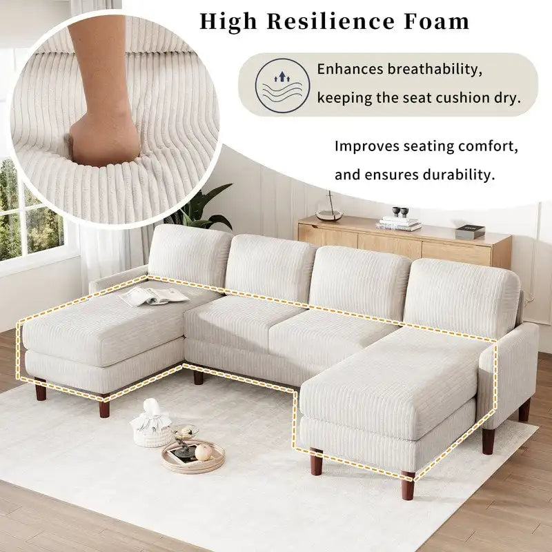Canapé Modulable à Coussins en Forme de U pour Salons et Grands Espaces