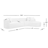 Canapé Sectionnel Incurvé Mallory 134.5 pouces Sofa-in-a-Box Orienté à Droite