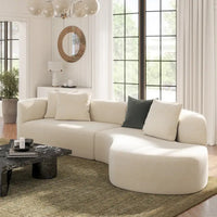 Canapé Sectionnel Incurvé Mallory 134.5 pouces Sofa-in-a-Box Orienté à Droite