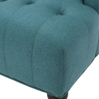 Fauteuil Club Chesterfield Capitonne Grand Dossier avec Pieds en Bois, Design Contemporain