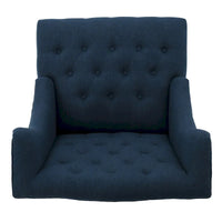 Fauteuil Club Chesterfield Capitonne Grand Dossier avec Pieds en Bois, Design Contemporain