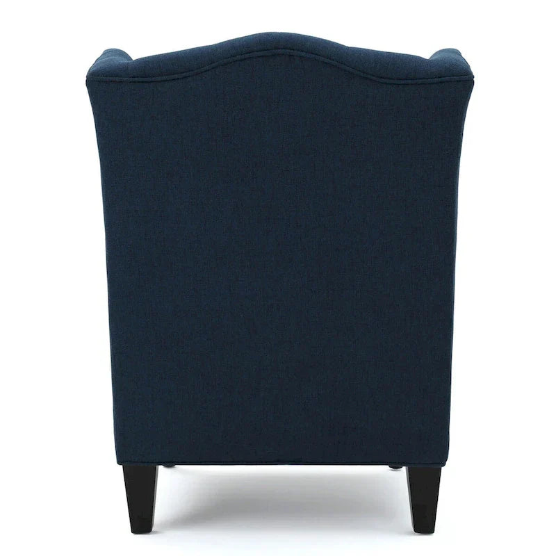 Fauteuil Club Chesterfield Capitonne Grand Dossier avec Pieds en Bois, Design Contemporain