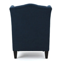 Fauteuil Club Chesterfield Capitonne Grand Dossier avec Pieds en Bois, Design Contemporain
