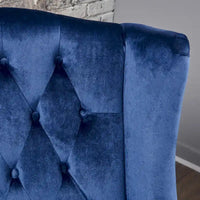 Fauteuil Club Chesterfield Capitonne Grand Dossier avec Pieds en Bois, Design Contemporain