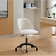 Chaise de bureau en bouclette, chaise pivotante réglable à dossier mi-hauteur avec pieds noirs, chaise de bureau rembourrée à roulettes