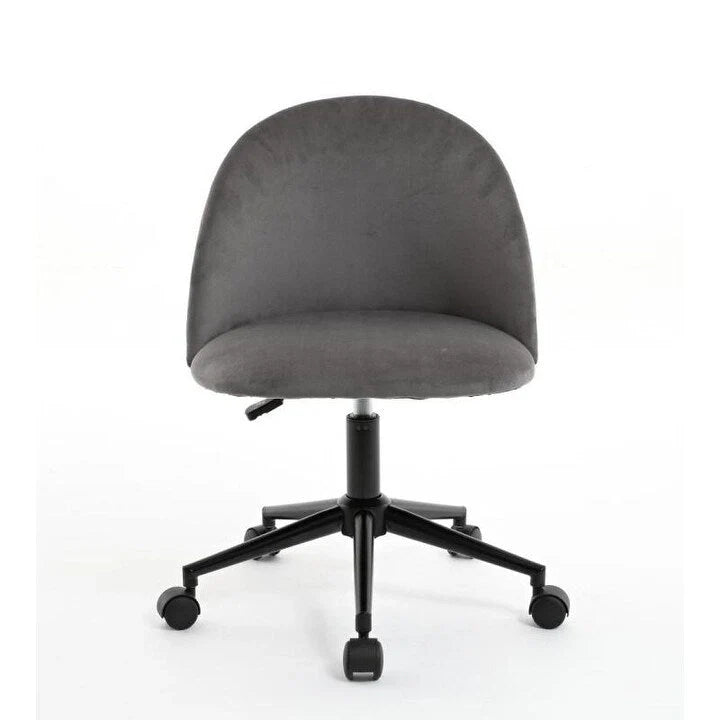 Chaise de bureau en bouclette, chaise pivotante réglable à dossier mi-hauteur avec pieds noirs, chaise de bureau rembourrée à roulettes