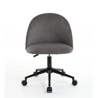 Chaise de bureau en bouclette, chaise pivotante réglable à dossier mi-hauteur avec pieds noirs, chaise de bureau rembourrée à roulettes