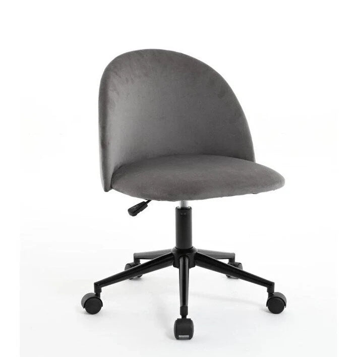Chaise de bureau en bouclette, chaise pivotante réglable à dossier mi-hauteur avec pieds noirs, chaise de bureau rembourrée à roulettes