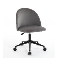 Chaise de bureau en bouclette, chaise pivotante réglable à dossier mi-hauteur avec pieds noirs, chaise de bureau rembourrée à roulettes