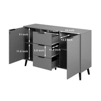 Bahut de buffet avec rangement, meuble de bar à café en bois, 3 tiroirs et 2 portes, armoire de buffet