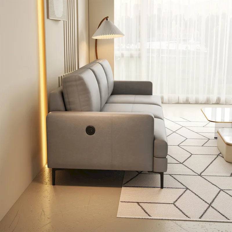 Canapé sectionnel moderne en similicuir avec port USB