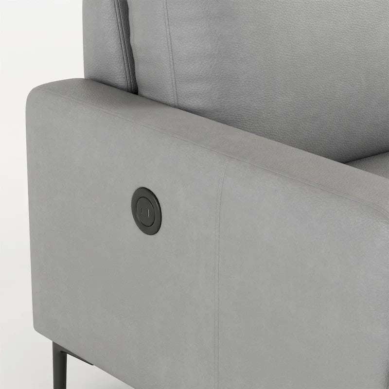 Canapé sectionnel moderne en similicuir avec port USB