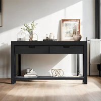 Console en bois avec 2 tiroirs et 1 étagère pour couloir et salon