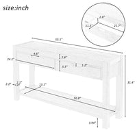 Console en bois avec 2 tiroirs et 1 étagère pour couloir et salon