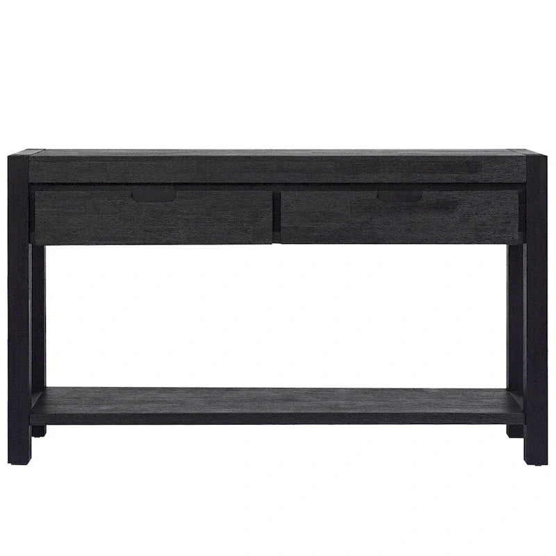 Console en bois avec 2 tiroirs et 1 étagère pour couloir et salon