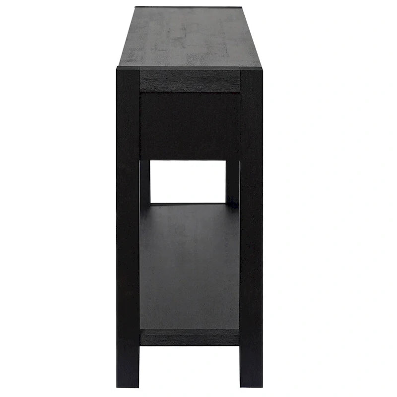 Console en bois avec 2 tiroirs et 1 étagère pour couloir et salon