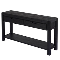Console en bois avec 2 tiroirs et 1 étagère pour couloir et salon