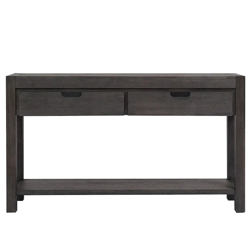 Console en bois avec 2 tiroirs et 1 étagère pour couloir et salon