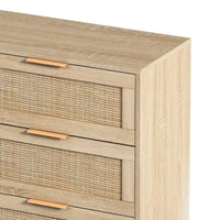 Meuble de rangement en rotin 6 tiroirs Roomfitters 43.31 pouces, naturel, pour chambre et salon