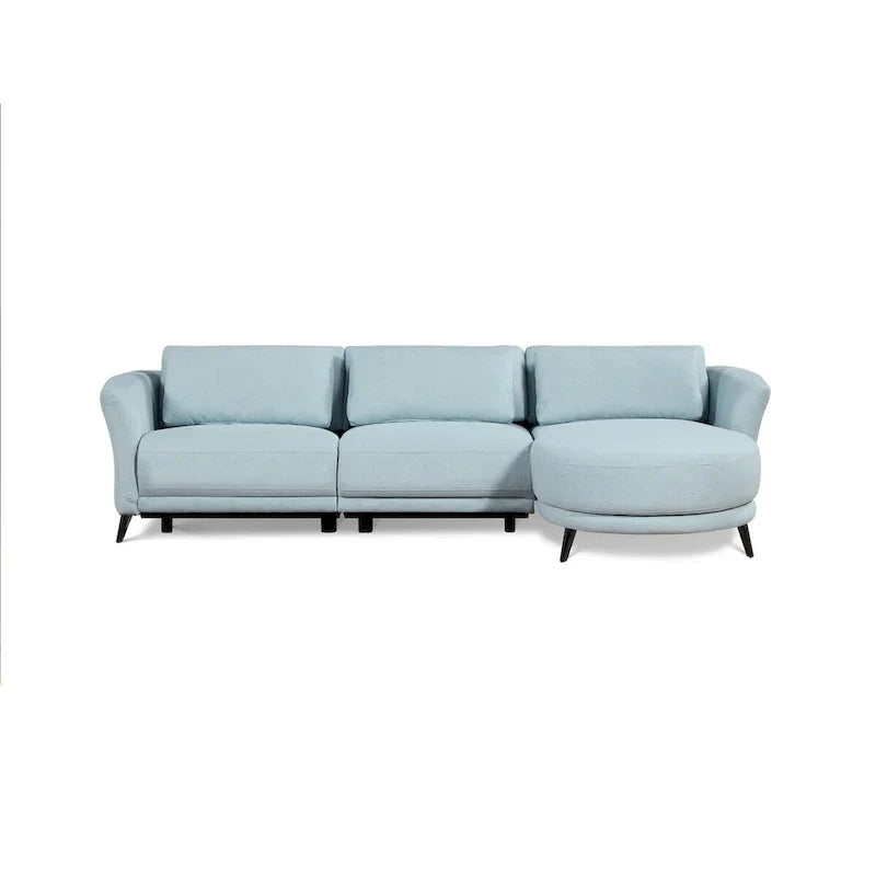 Canapé Sectionnel Méridienne Accoudoir Droit Bleu Clair Wells
