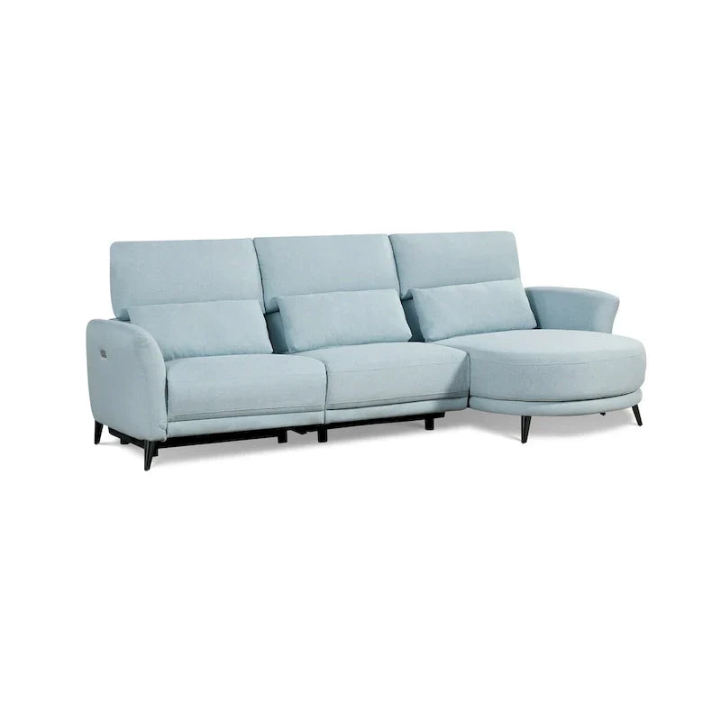 Canapé Sectionnel Méridienne Accoudoir Droit Bleu Clair Wells