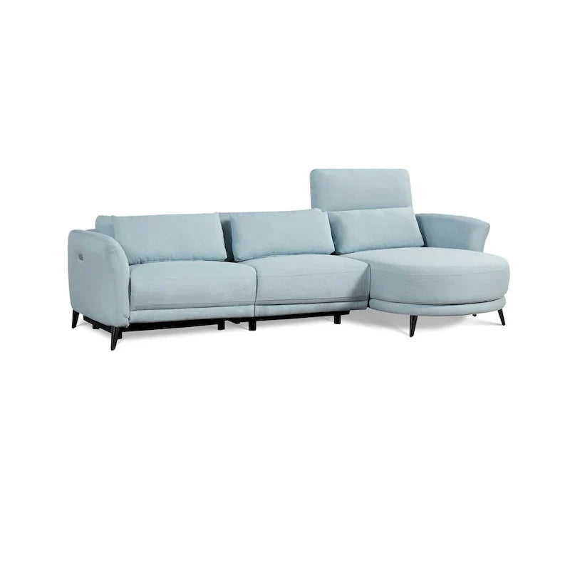 Canapé Sectionnel Méridienne Accoudoir Droit Bleu Clair Wells