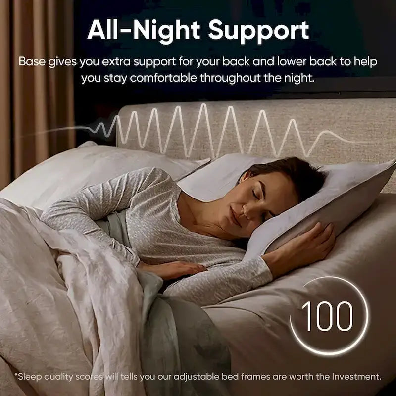 Cadre de lit réglable avec massage anti-stress, base à télécommande sans fil, moteur silencieux
