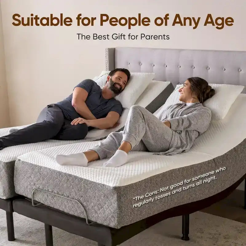 Cadre de lit réglable avec massage anti-stress, base à télécommande sans fil, moteur silencieux