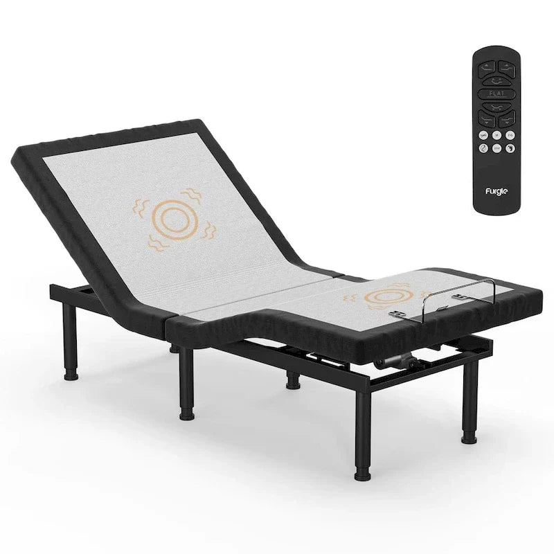Cadre de lit réglable avec massage anti-stress, base à télécommande sans fil, moteur silencieux