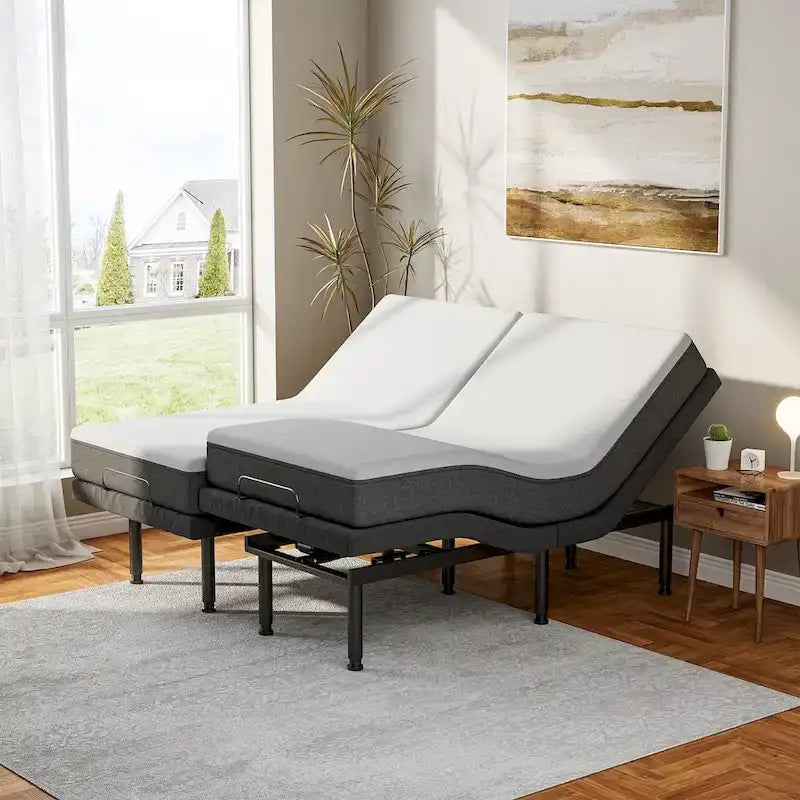 Cadre de lit réglable avec massage anti-stress, base à télécommande sans fil, moteur silencieux
