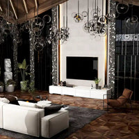 Console TV contemporaine - Armoire de rangement, meuble multimédia blanc