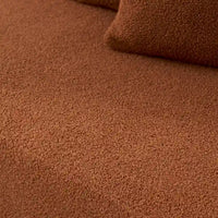 Canapé d'angle en L 5 places, tissu sherpa, confort optimal, orange