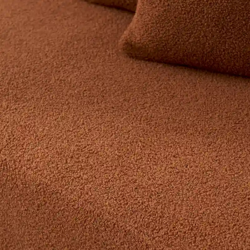 Canapé d'angle en L 5 places, tissu sherpa, confort optimal, orange