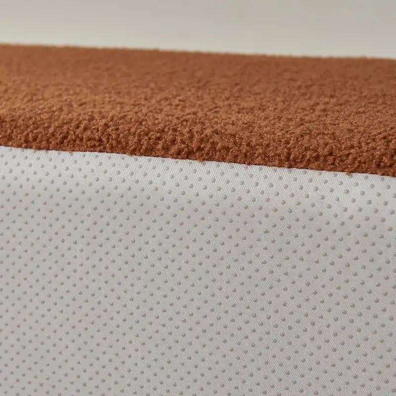 Canapé d'angle en L 5 places, tissu sherpa, confort optimal, orange