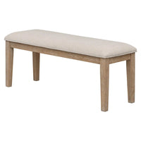Ensemble de salle à manger 6 pièces en bois massif « Natural Wood Wash » avec banc