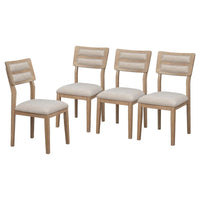 Ensemble de salle à manger 6 pièces en bois massif « Natural Wood Wash » avec banc